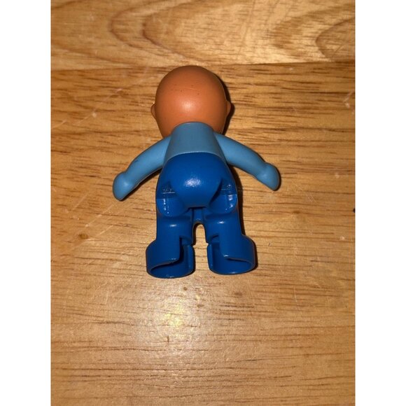 Lego Duplo Baby Figure Child Minifigure Blue Romper Stripes With Duck Shirt - Picture 2 of 3